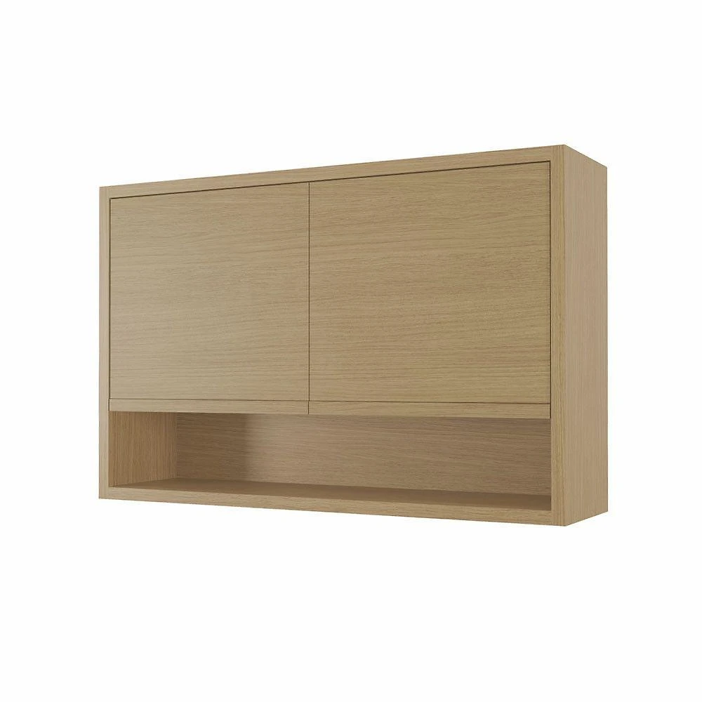 Armário Aéreo de Cozinha Condessa 120CM 2 Portas MDF Basculante Carvalho Greige Nesher