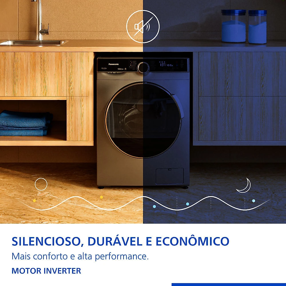 Lava e Seca Panasonic 13kg/8kg Max Wash Função Vapor+ Antialérgico - NA-S26MK1LB NA-S26MK1LBR