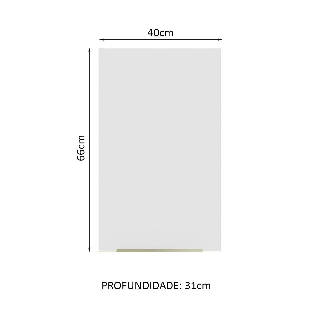 Armário aéreo madesa lux 40 cm 1 porta - branco/branco veludo