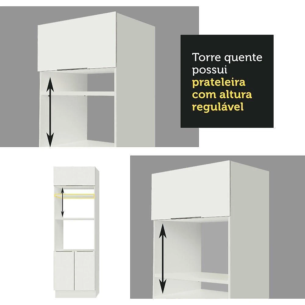 Armário De Cozinha Completa 330cm Branco Stella Madesa 04 Branco