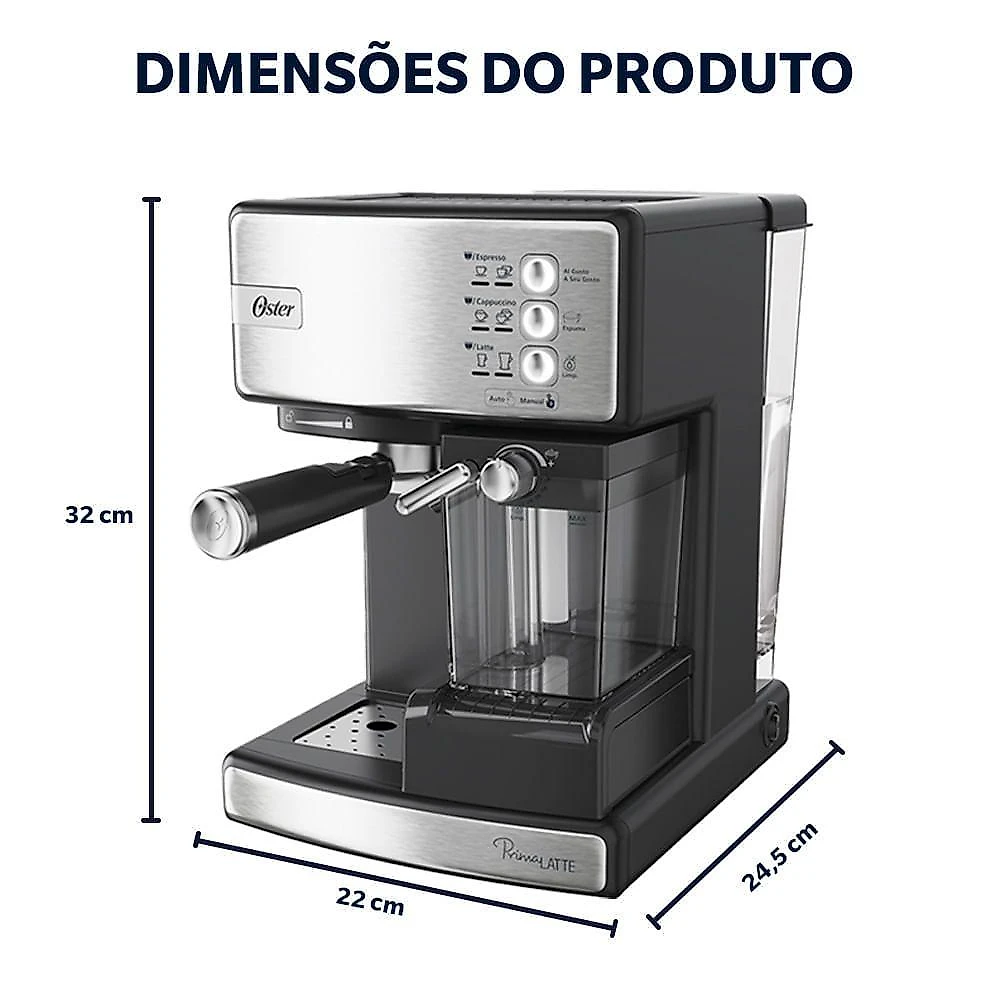 Cafeteira Espresso Oster Nova Primalatte Inox 110V