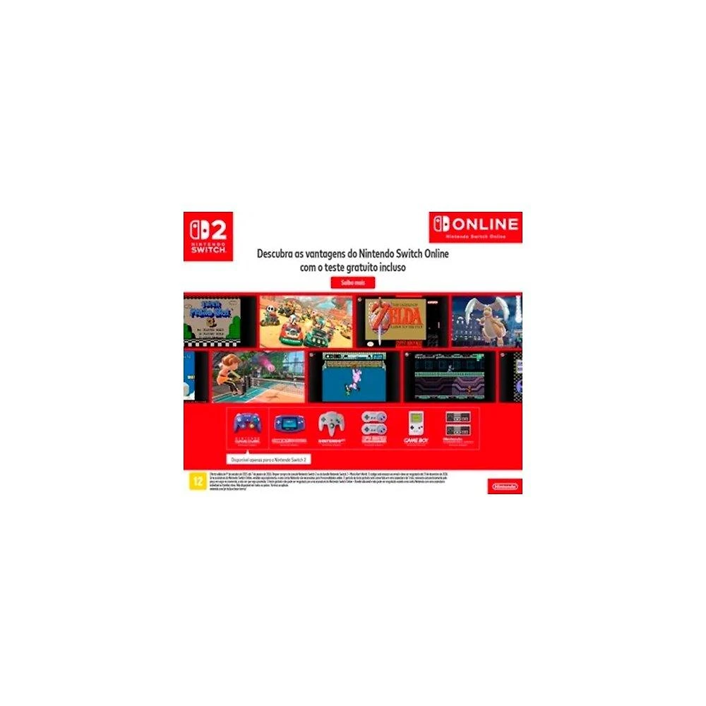 Miniatura Console Nintendo Switch 2, 256GB, Preto, Azul e Vermelho