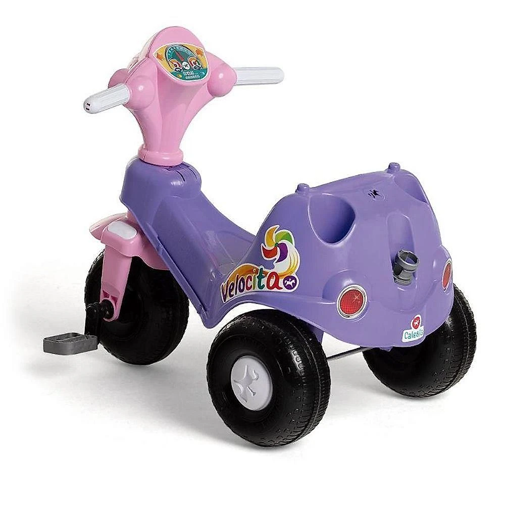 Veículo para Bebê Velocita 2 em 1 com Som e Empurrador Lilás Calesita