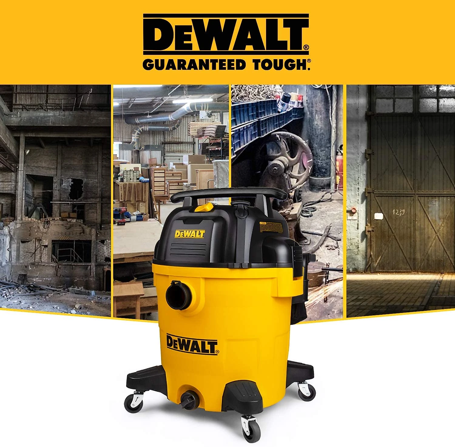 DeWALT 12 gallon Poly WetDry VacYellowDXV12P