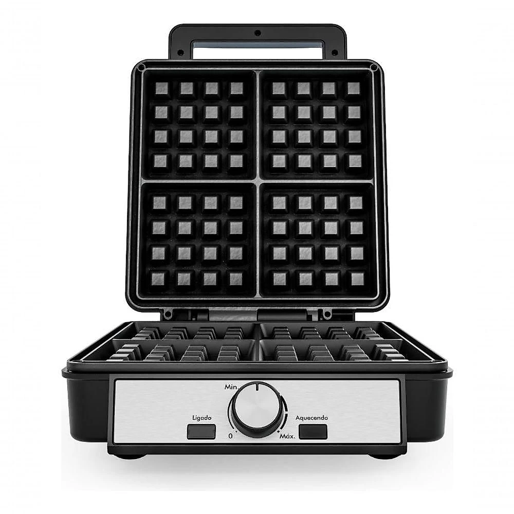 Waffle Maker PWM04A para 4 Porções com Revestimento Maxx Clean Preto Philco