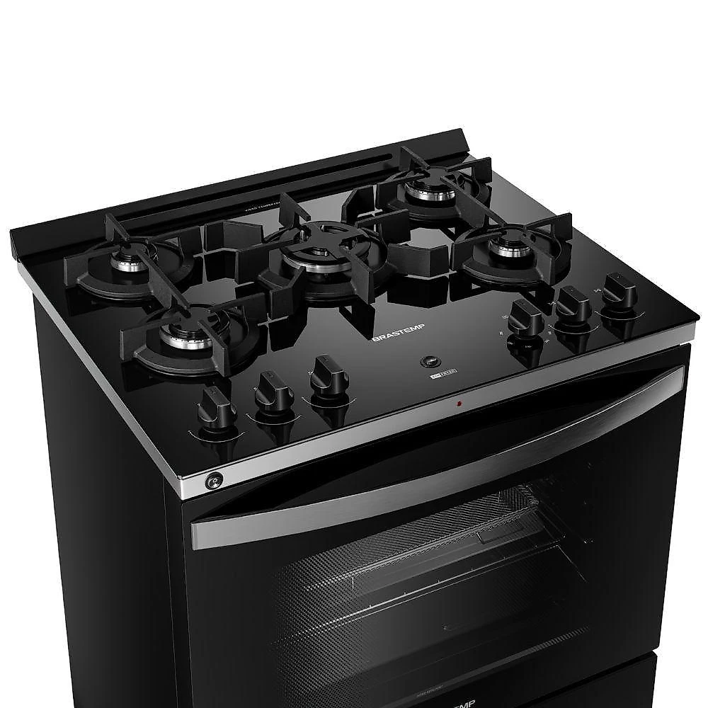 Fogão Brastemp 5 Bocas Com Air Fryer Bfs5lae Preto 220 V