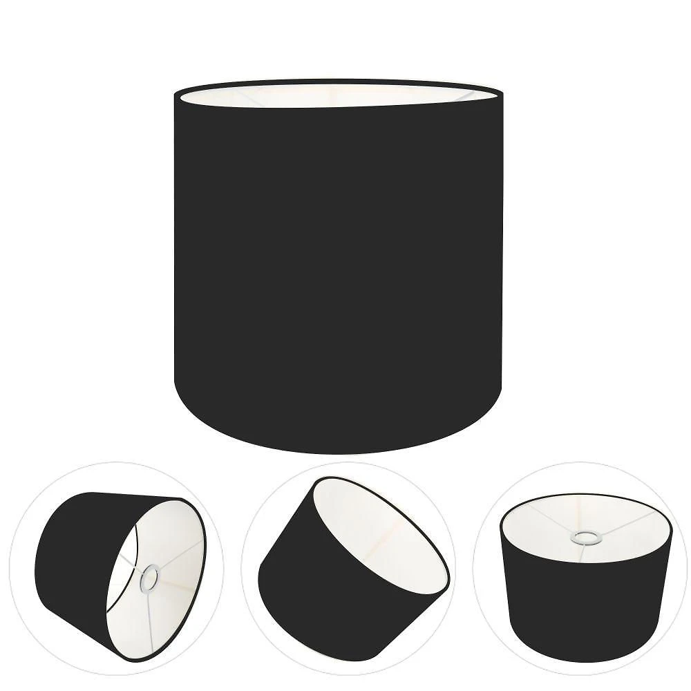 Cúpula Abajur E Luminária Cilíndrica Vivare Cp-7007 ø20x22cm - Bocal Nacional Preto