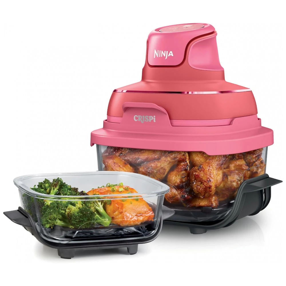 Ninja Air Fryer Crispi Fritadeira 4 em 1 Sistema de Cozimento Portátil 3,78 litros, 6 Copos de Vidro, Pratos Crocantes