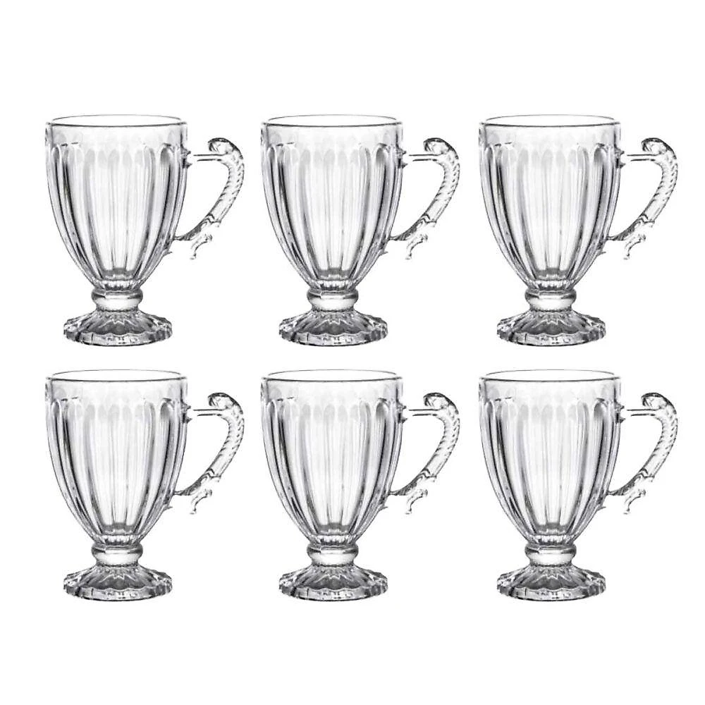 Jogo 6 Xícaras Para Café De Cristal Transparente Imperial 100ml Lyor