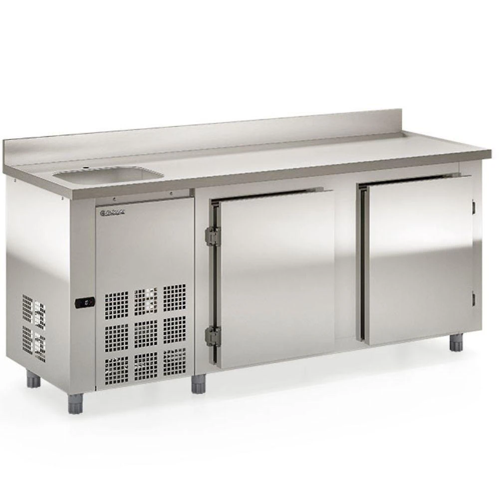 Balcão de Encosto Balcão Refrigerado Gelopar GBFE200CE 556L 2 Portas Inox 220V
