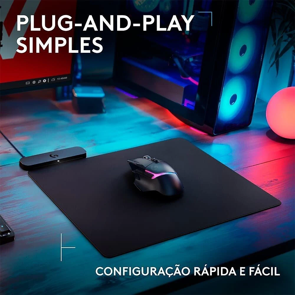 Mouse Pad Logitech G POWERPLAY 2, Carregamento sem Fio, Carregamento via USB-A, Compatível com a Tecnologia LIGHTSPEED - 947-000002