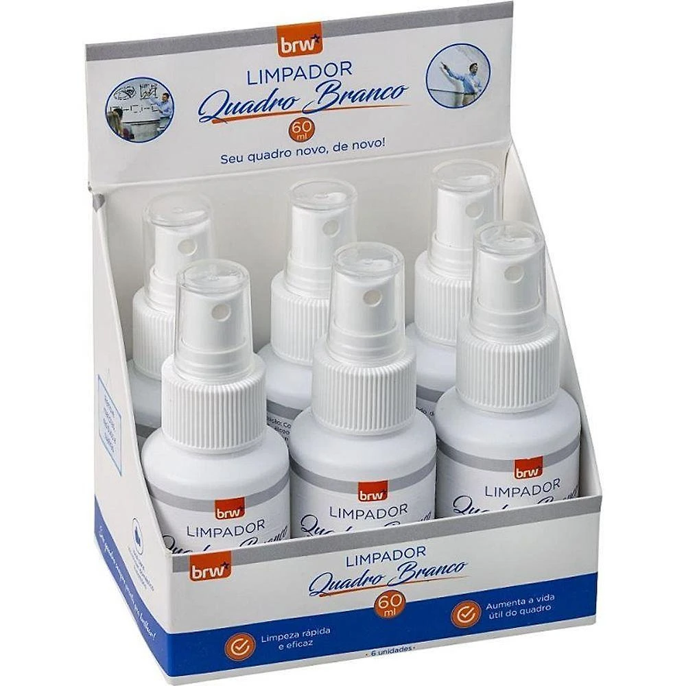 Spray Limpa Quadro Branco BRW 60ML Display com 6 Unidades