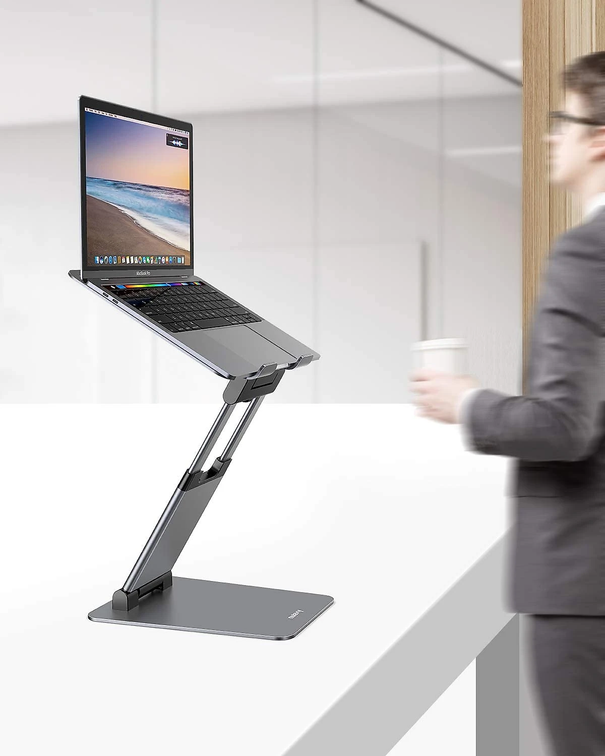Suporte Ergonômico Laptop Nulaxy Altura 5 a 35cm Até 10kg 2544Cm Cinza