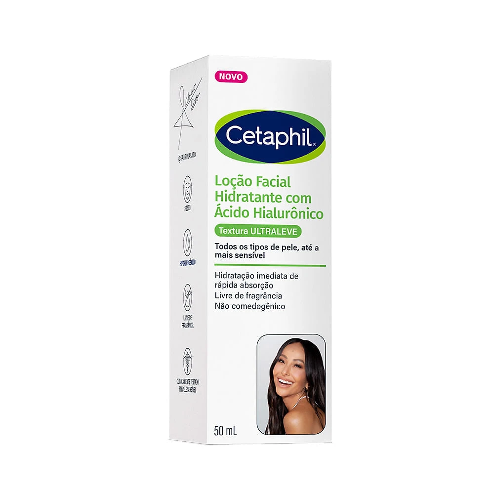Miniatura Cethapil Loção Facial Hidratante com Ácido Hialurônico Textura Ultraleve Todos os Tipos de Pele 50ml
