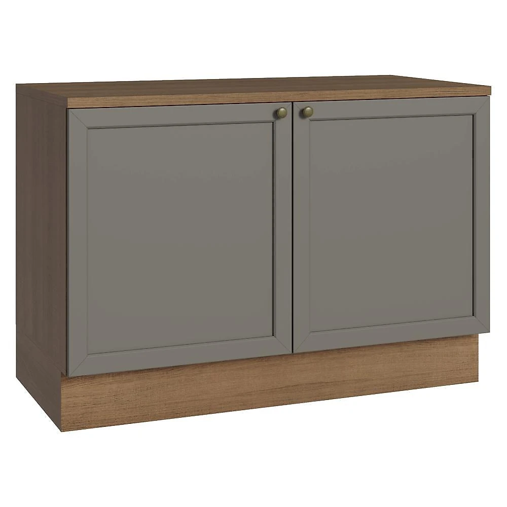 Balcão de cozinha 120 cm 2 portas rustic/cinza vik madesa