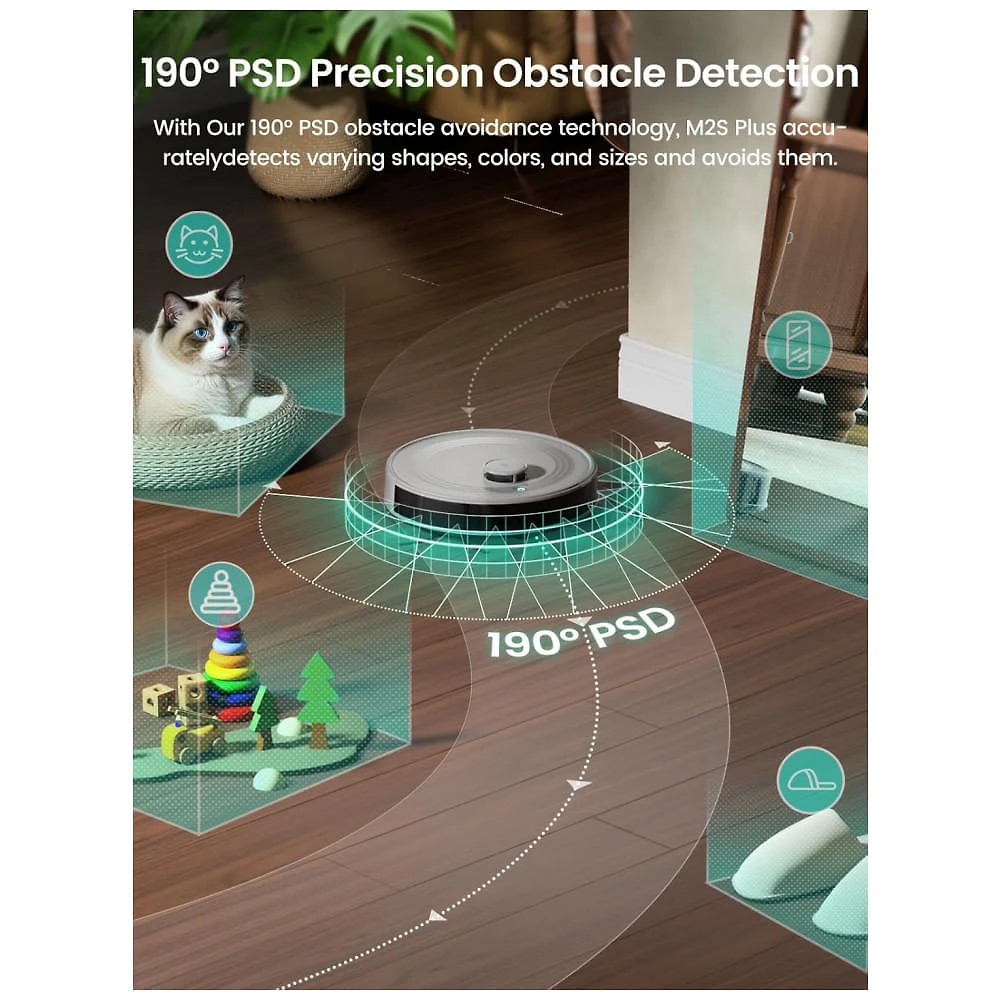 Robô Aspirador Lefant M2S Plus Cinza LiDAR 3 em 1 com Base Autoesvazio 75 Dias e Mapeamento Inteligente