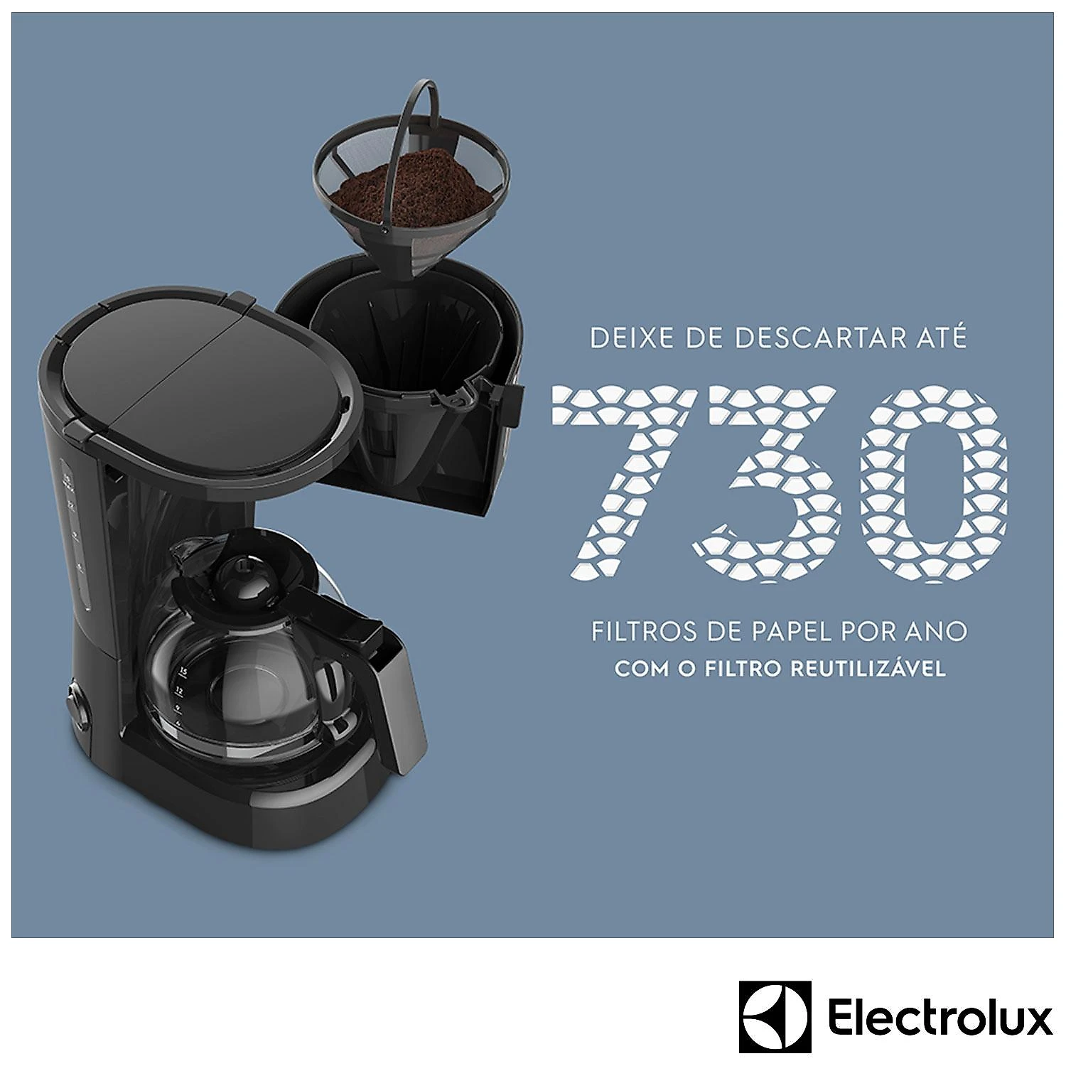 Cafeteira Elétrica Electrolux Efficient Granite Gray para Café em Pó - ECM10 110
