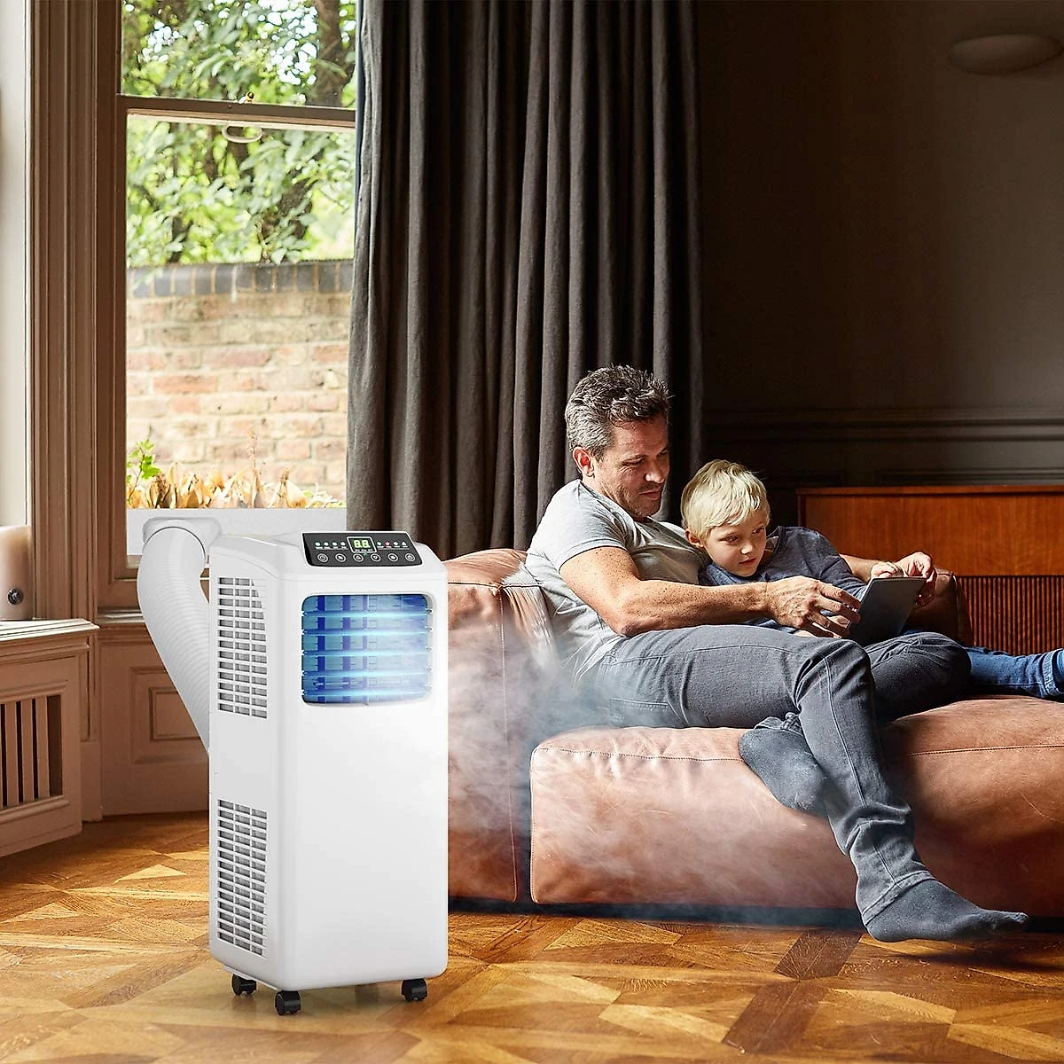 COSTWAY 23048CYPECCSS Climatizador Portátil com Controle Remoto 110V Branco