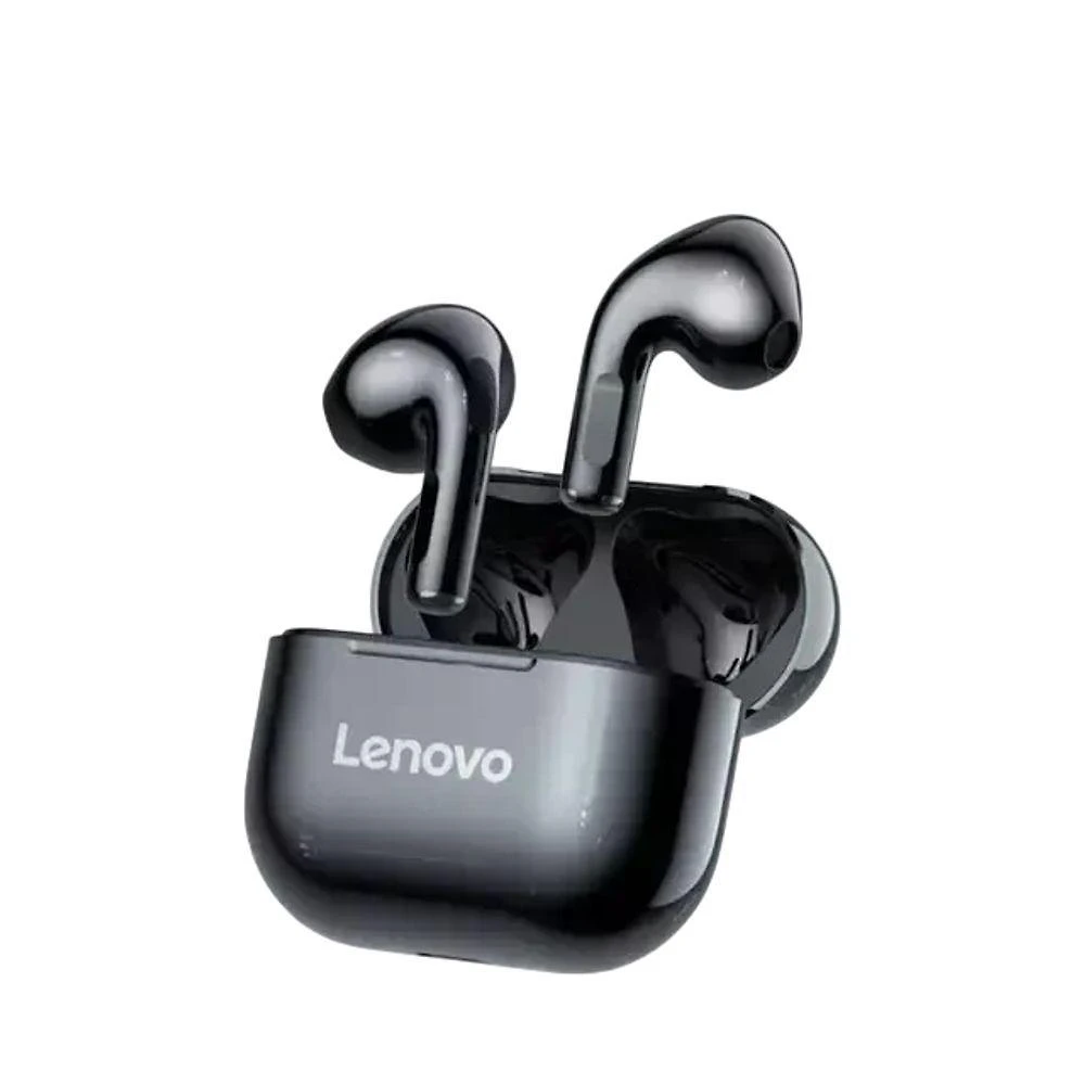 Fone de Ouvido TWS Bluetooth Lenovo LP40 Estéreo Controle Touch Preto