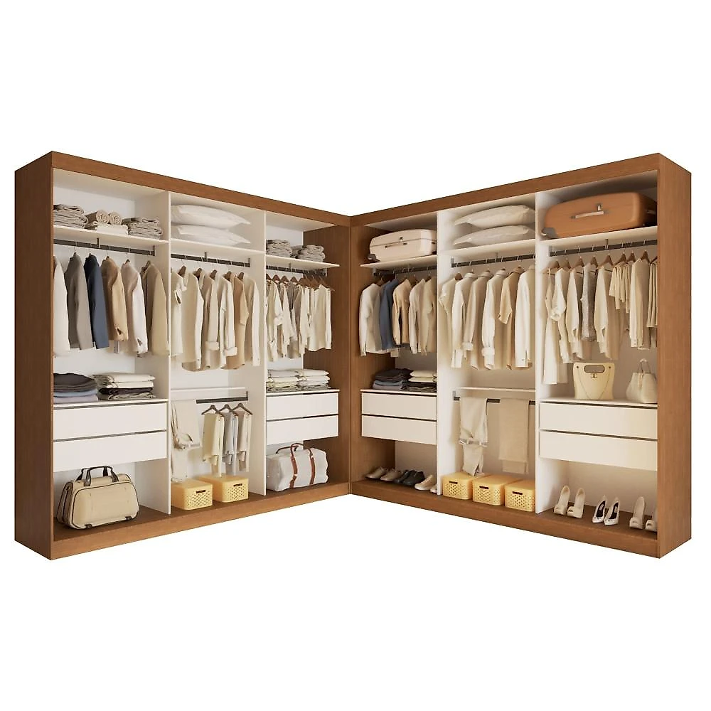 Closet Casal sem Portas 8 Gavetas Paris Duo Premium Carvalho