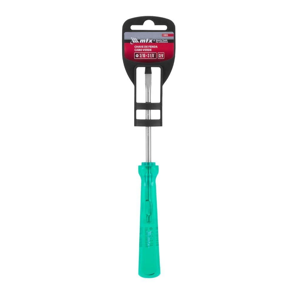 Chave de Fenda SL5 80MM Comum Alta Resistência Aço Crv Verde MTX