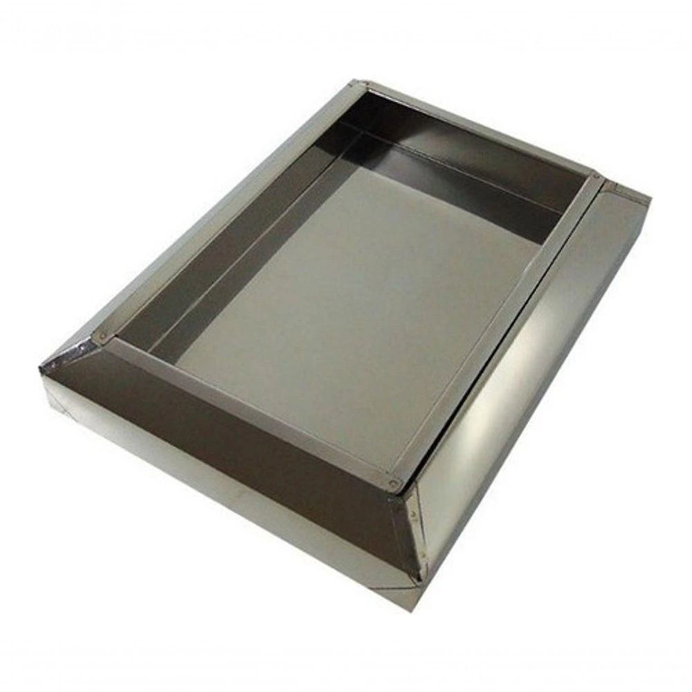 Cinzeiro de Chão Bituqueira em Aço Inox 6,5X33X23,5 Inox para Fumódromos Kit 2 Unidades Higipack