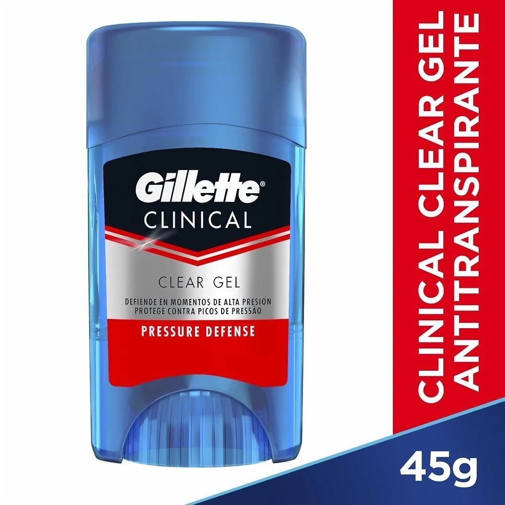 Desodorante Clear Gel Gillette Clinical Pressure Defense 45g