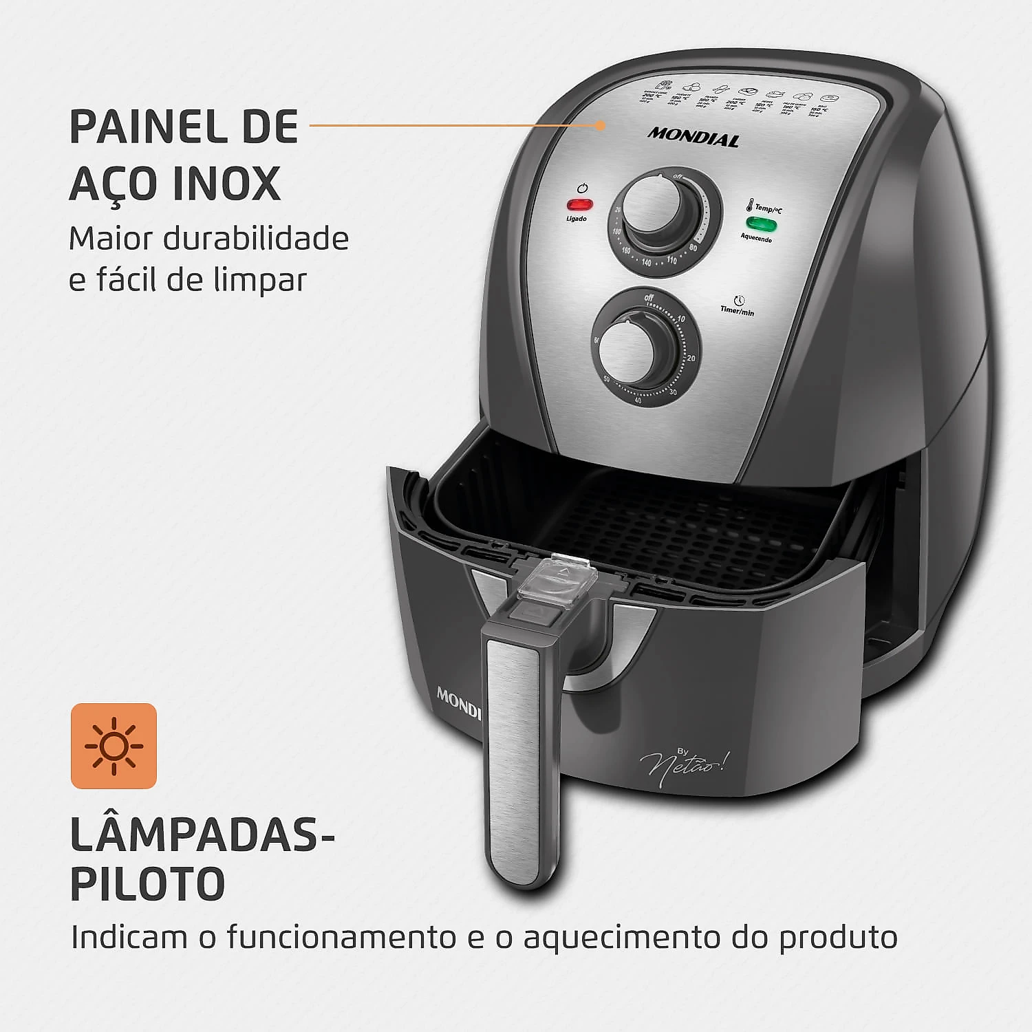 Fritadeira Sem Óleo Air Fryer 4L By Netão Mondial AFN-NT-01 AIR FRYER AFN-NT-01 127V/60Hz
