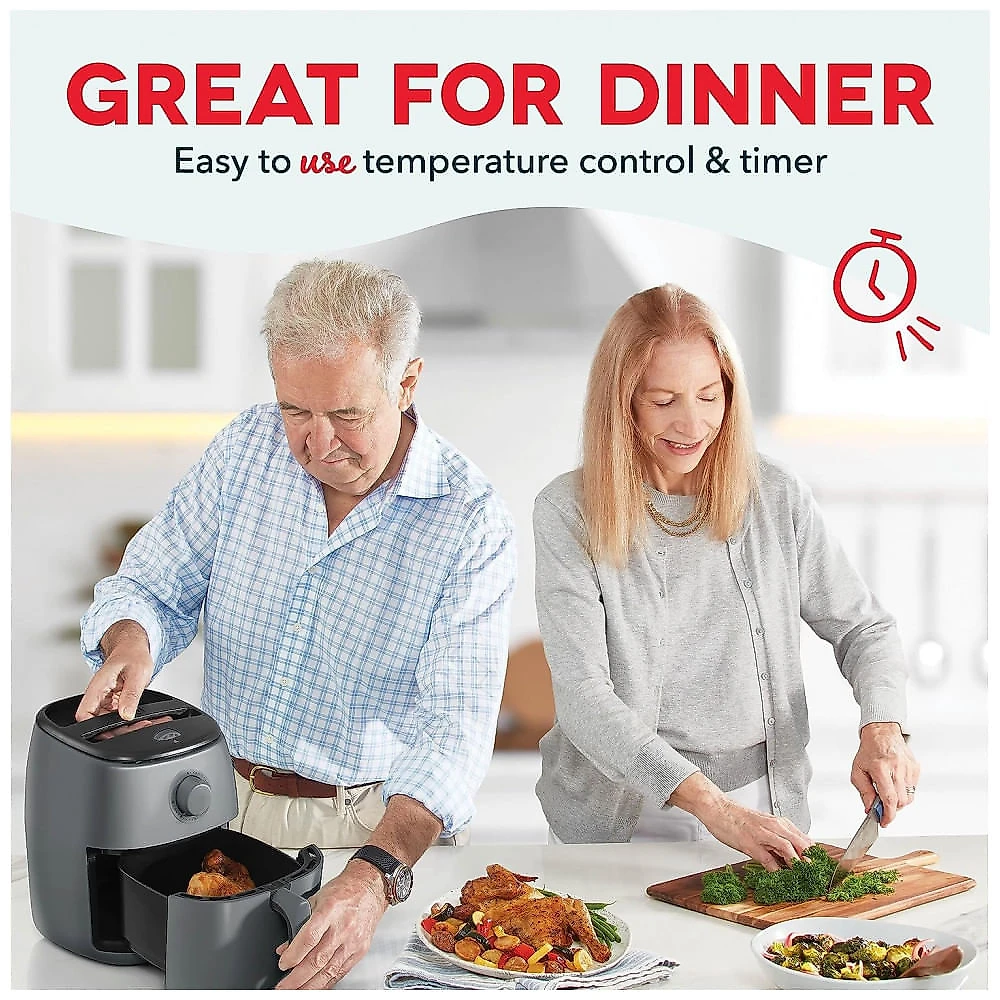 Fritadeira Elétrica AirFryer 2.6L com Temperatura Ajustável e Desligamento Automático, 1000W, 110v, DASH DC...