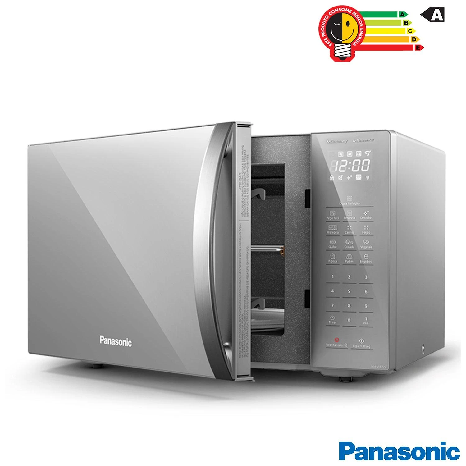 Micro-ondas de Mesa Panasonic com 34 Litros de Capacidade Inox - NN-ST67LSRUN 110