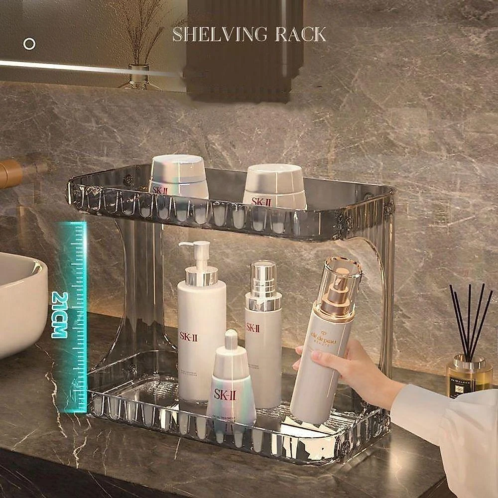 Prateleira Organizadora Diamante Acrílico Porta Maquiagem com Rack Grande Transparente OEM