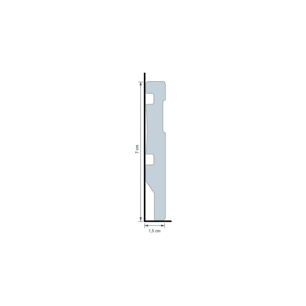 Rodapé de Poliestireno Frisado 7cm x 2,40m Rende 2,40 Metros Casa Grassi Rodapé de Poliestireno 7cm x 15mm Frisado Metro Linear Casa Grassi Branco