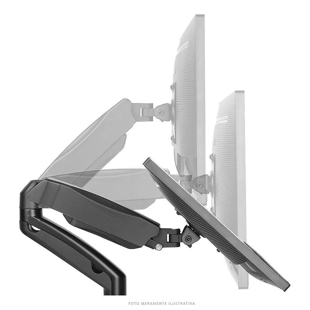 Suporte Articulado para 2 Monitores Sm-341B com Contrapeso e Suporte a Gás Preto Vinik