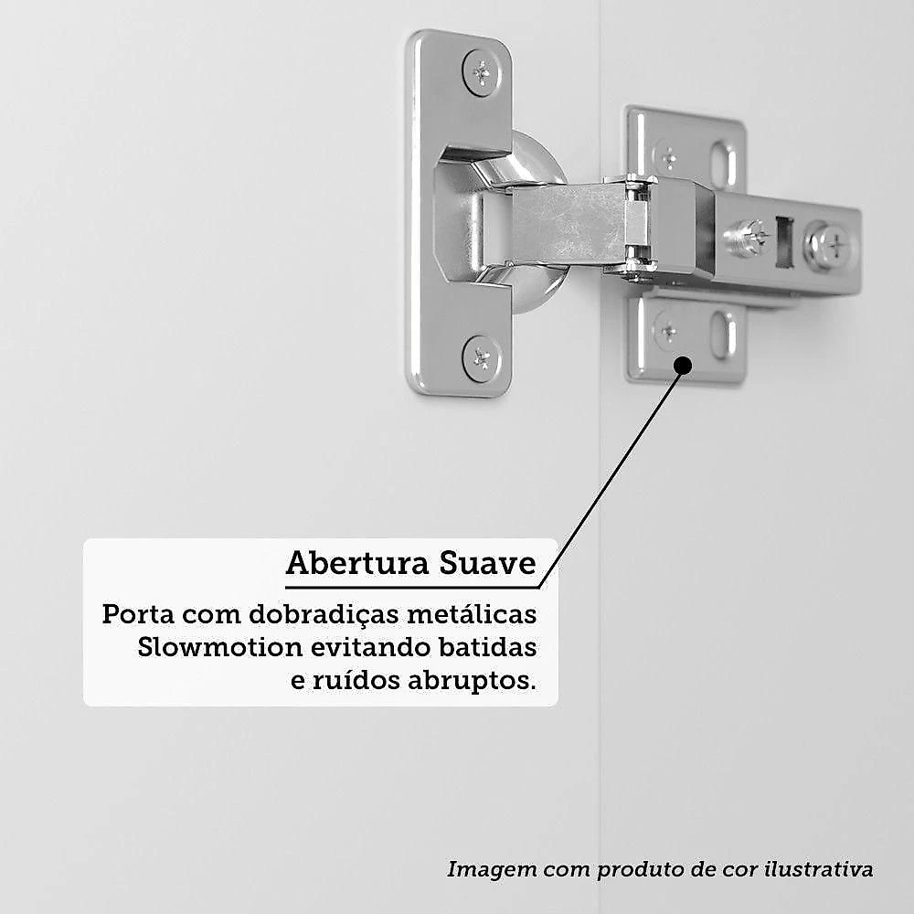 Paneleiro 40cm 2 Portas Dora Luciane Móveis Branco/branco Supremo/preto