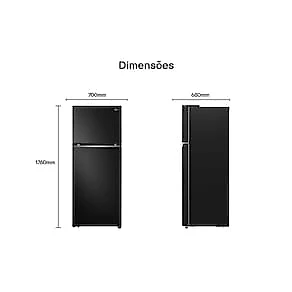 Geladeira LG Frost Free Preta GN-B392PXGB Duplex com Tecnologia Inverter Top Freezer - 395 litros 110V