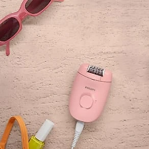 Depilador Philips Satinelle BRE229/00 Cabeça Lavável 2 Velocidades Capa Massageadora Banco e Rosa Bivolt