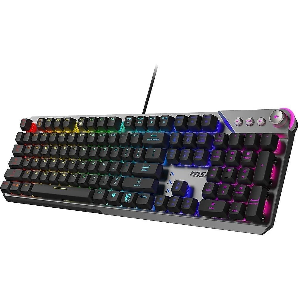 Teclado Mecânico Gamer MSI Strike 600, RGB, Switch Silencioso, USB 2.0, US, Preto - STRIKE600