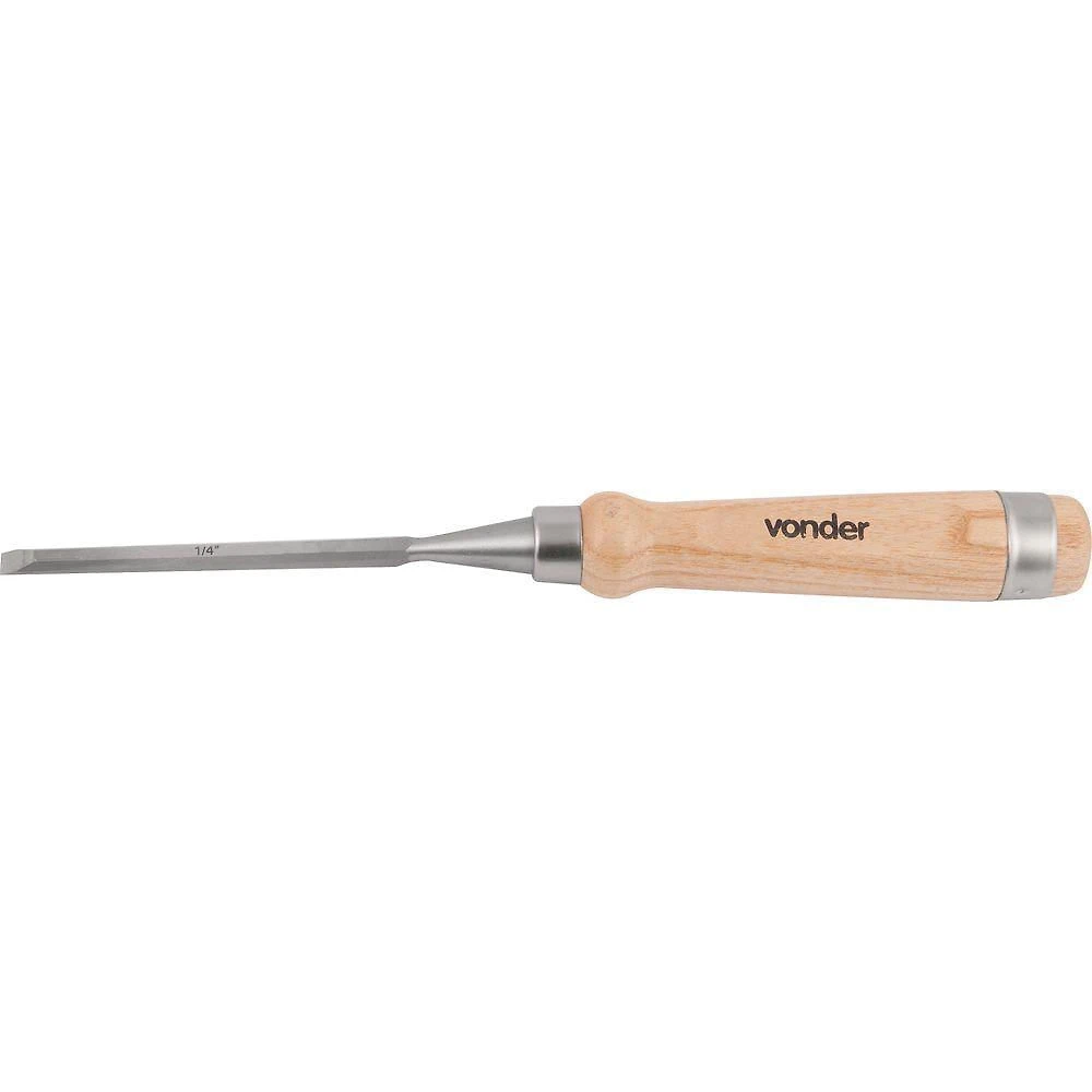 Formão Chanfrado Com Cabo Em Madeira 1-4" - Vonder