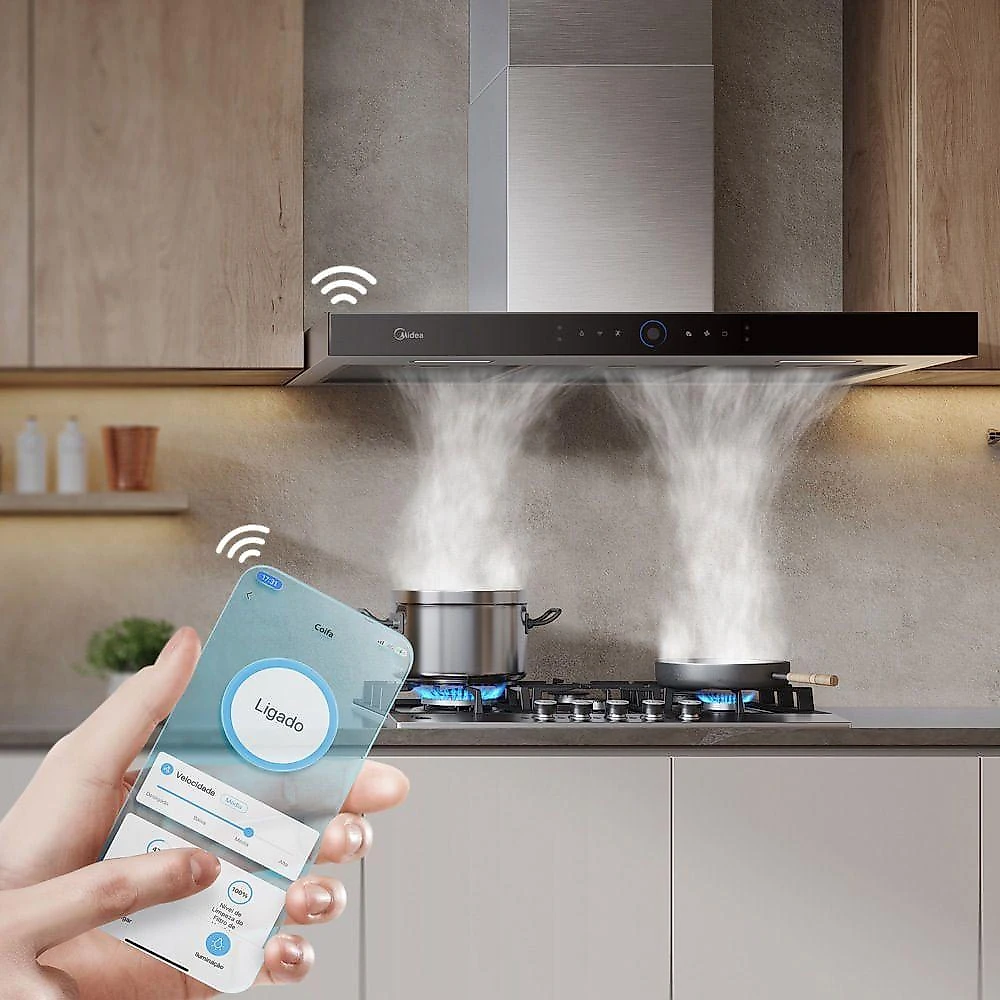 Coifa de Parede 90cm Smart Pro Touch Midea MH90M77ET22MW2 220V