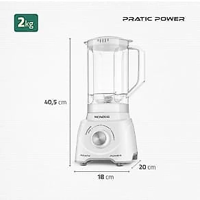 Liquidificador Mondial L97W 2 Velocidades + Pulsar 550W - Branco 110V