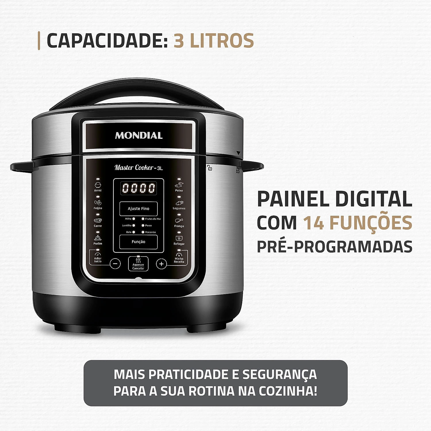 Panela de Pressão Elétrica Mondial Digital Master Cooker PE-40 127V