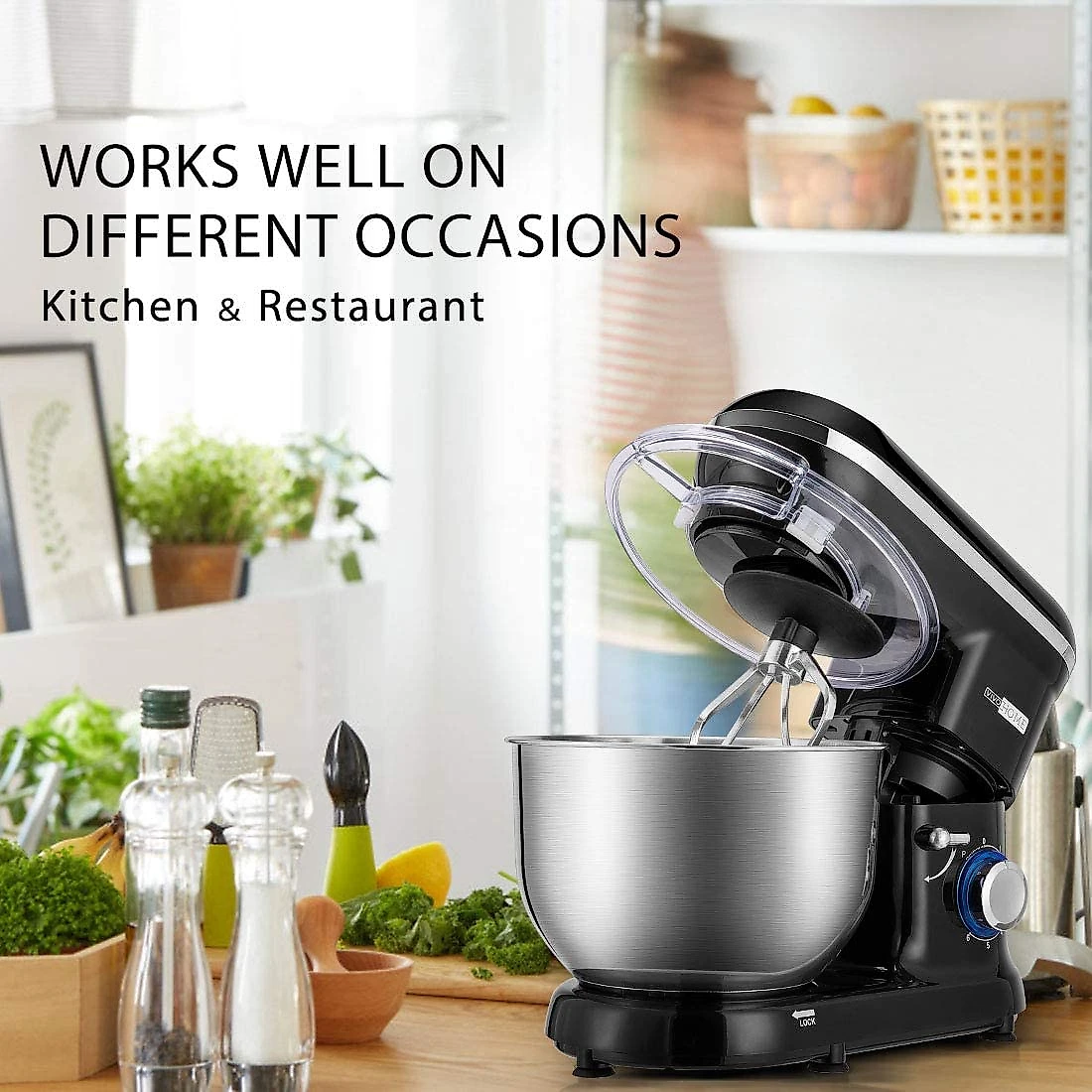 VIVOHOME BatedeiraMixer 650W 6 Velocidades 6L Preto 110V