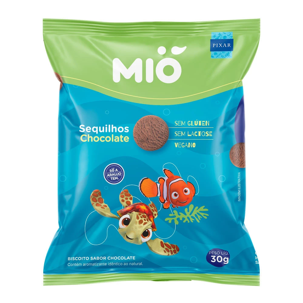 Biscoito Sequilhos Mió Disney Pixar Sabor Chocolate 30g