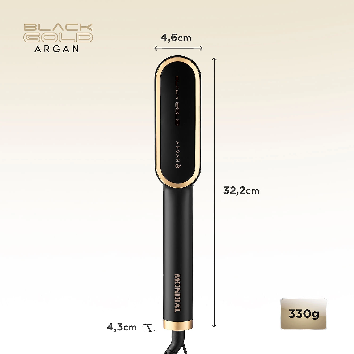 Escova Alisadora Black Gold Mondial EA-06 ESCOVA ALISADORA EA-06 BIVOLT