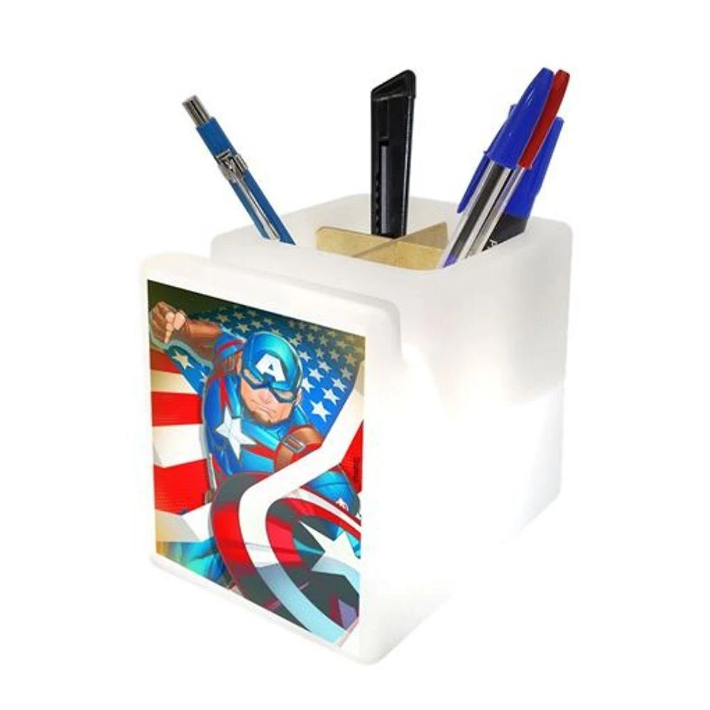 Organizador de Mesa Capitão América Marvel Iluminado com LED 11,5CM 9,5CM