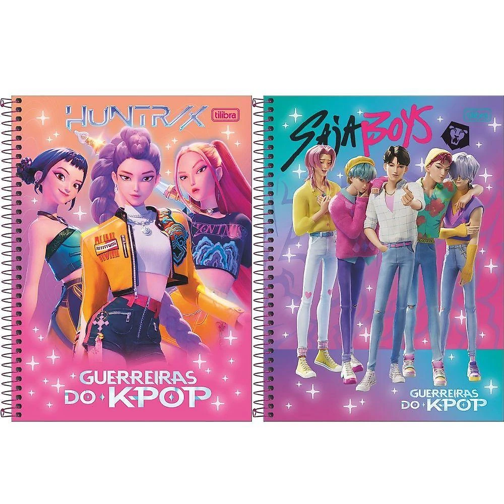 Caderno Universitário Tilibra Guerreiras do K-pop Capa Dura 1 Matéria 80 Folhas