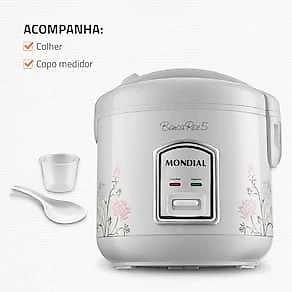 Panela Elétrica de Arroz Mondial Bianca Rice NPE-05 5 Xícaras - Branca 110V