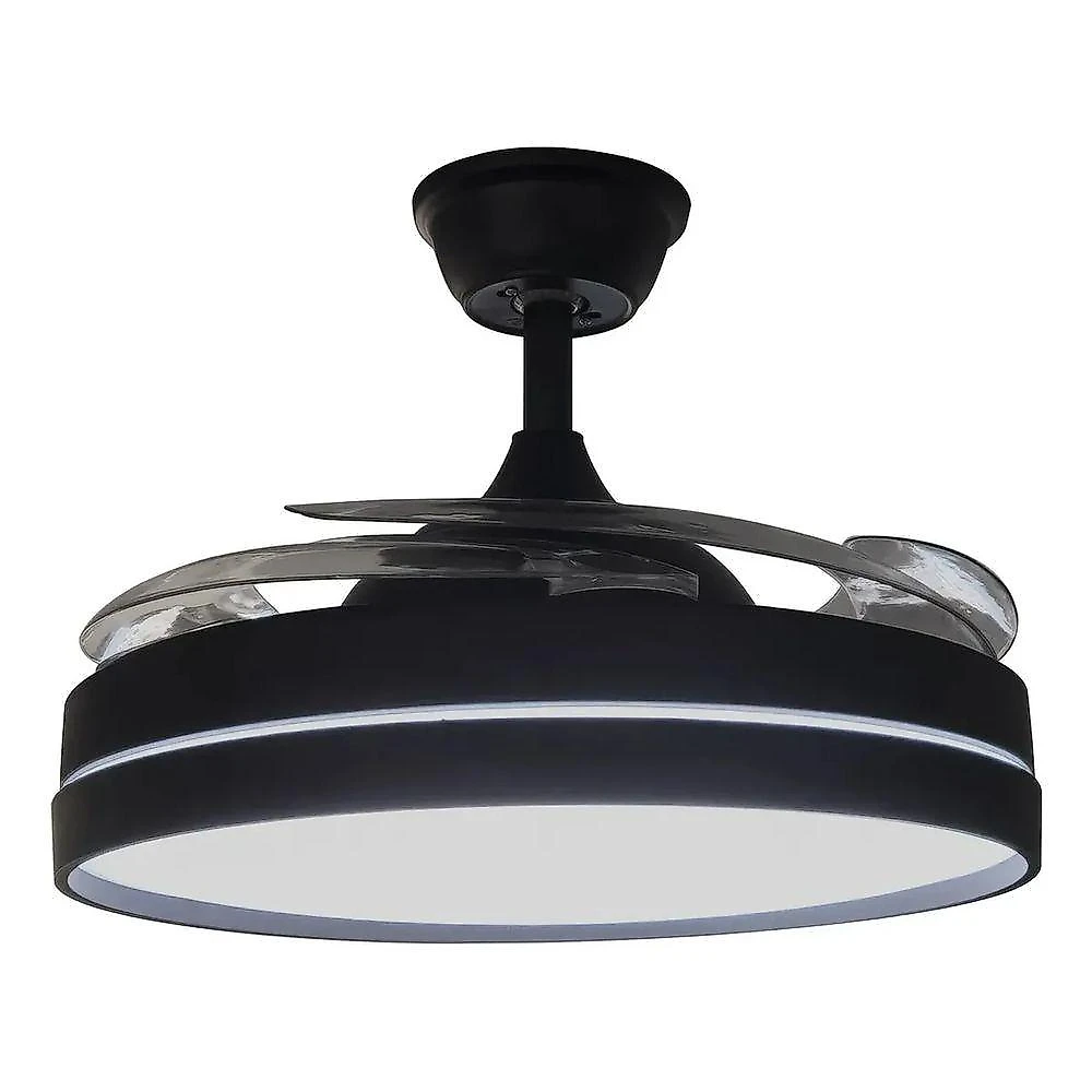 Ventilador de Teto com Luz LED AB Mídia 50W 120CM 4 Pás 6 Velocidades Branco FL03 Bivolt