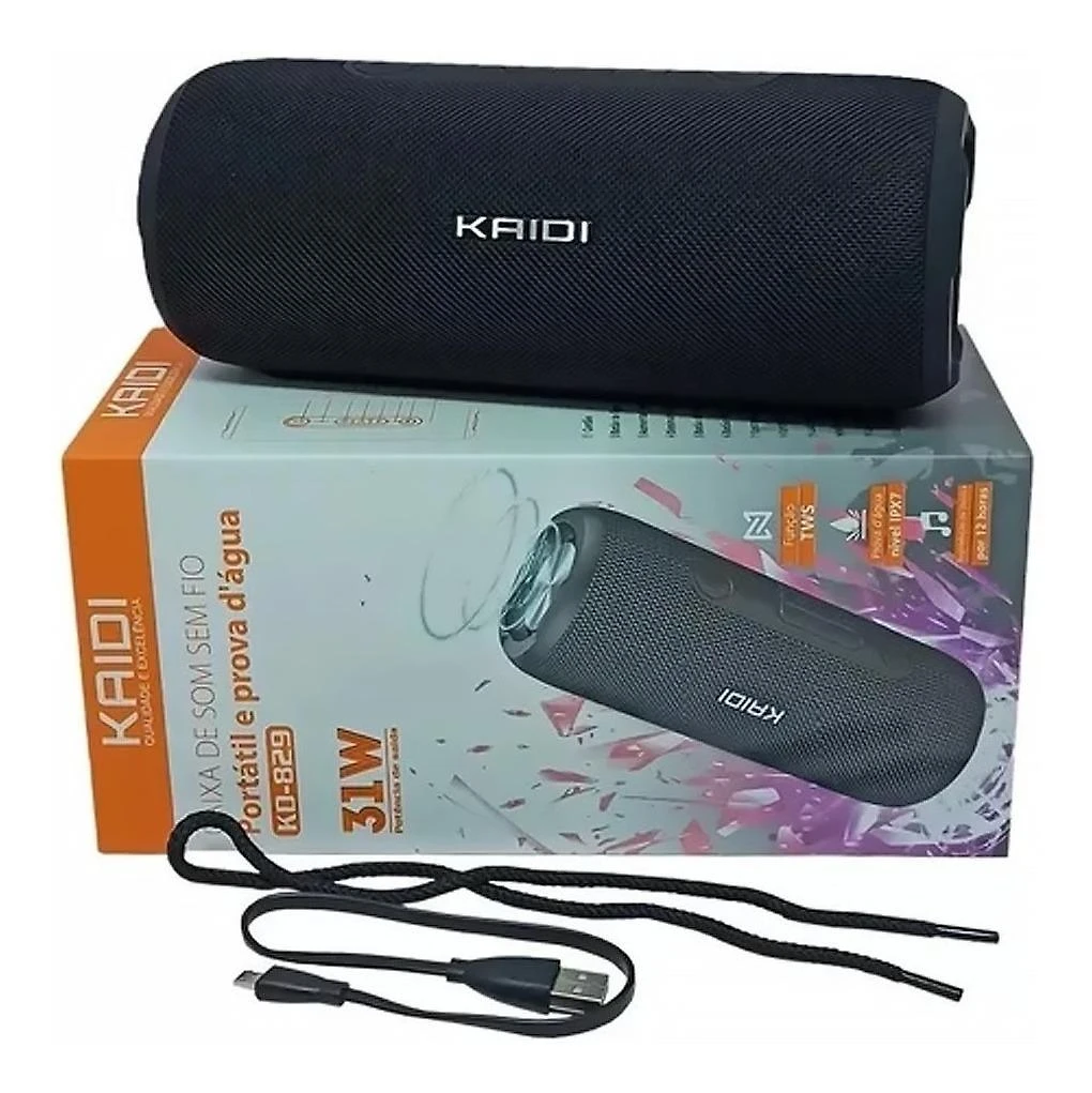 Miniatura Caixinha De Som Kaidi Kd829 Portátil Bluetooth Tws Som Alto