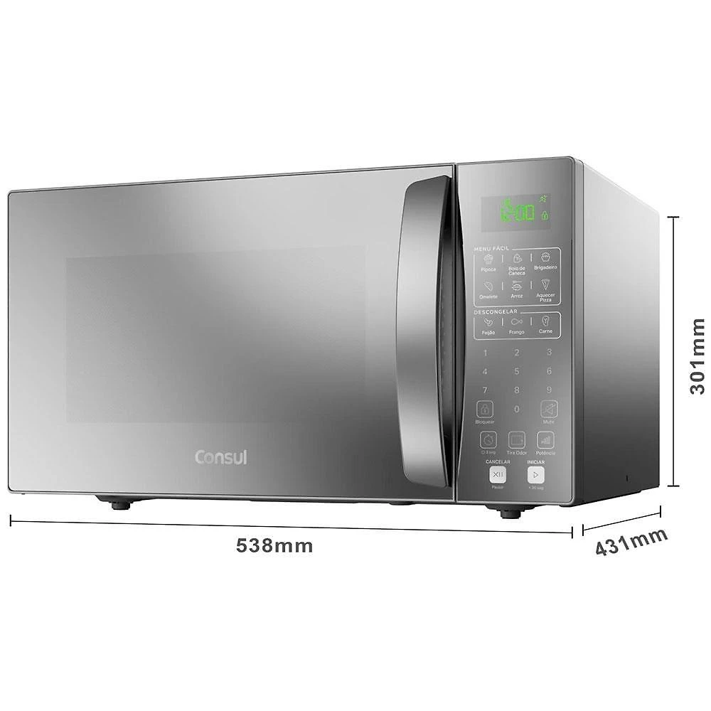 Forno de micro-ondas consul cms46ar com função menu fácil 32l - prata